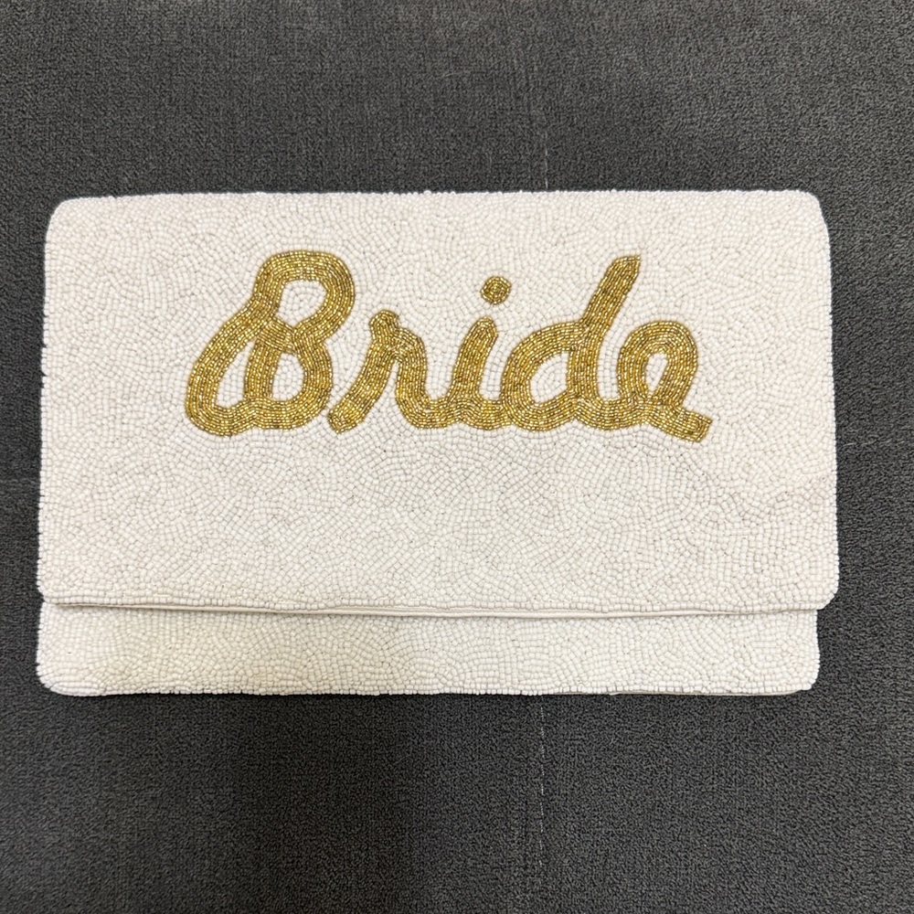 Beaded “Bride” clutch
